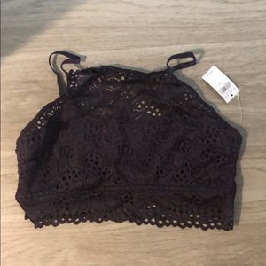 Aerie High Neck Bralette - Purple